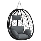 vidaXL Hängendes Ei-Stuhl Anthrazit 91,5 x 54,5 x 107 cm Poly-Rattan