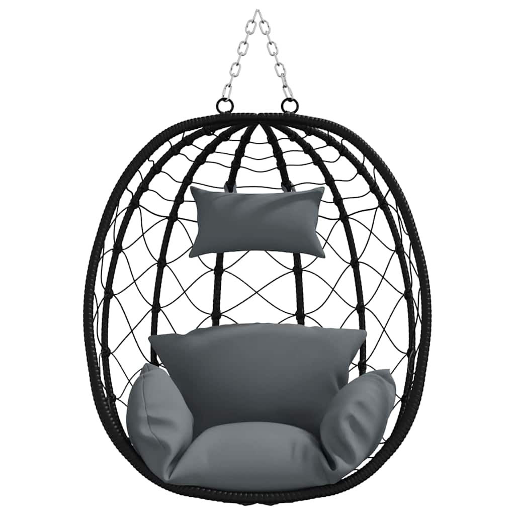 vidaXL Hängendes Ei-Stuhl Anthrazit 91,5 x 54,5 x 107 cm Poly-Rattan