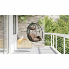 vidaXL Hängendes Ei-Stuhl Kaffeebraun 91,5 x 54,5 x 107 cm Poly-Rattan