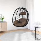 vidaXL Hängendes Ei-Stuhl Kaffeebraun 91,5 x 54,5 x 107 cm Poly-Rattan