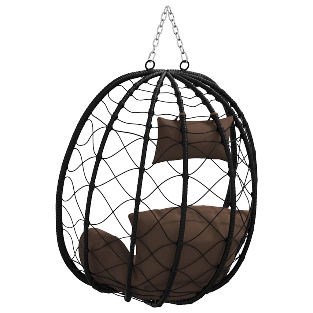 vidaXL Hängendes Ei-Stuhl Kaffeebraun 91,5 x 54,5 x 107 cm Poly-Rattan