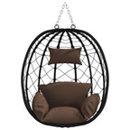 vidaXL Hängendes Ei-Stuhl Kaffeebraun 91,5 x 54,5 x 107 cm Poly-Rattan