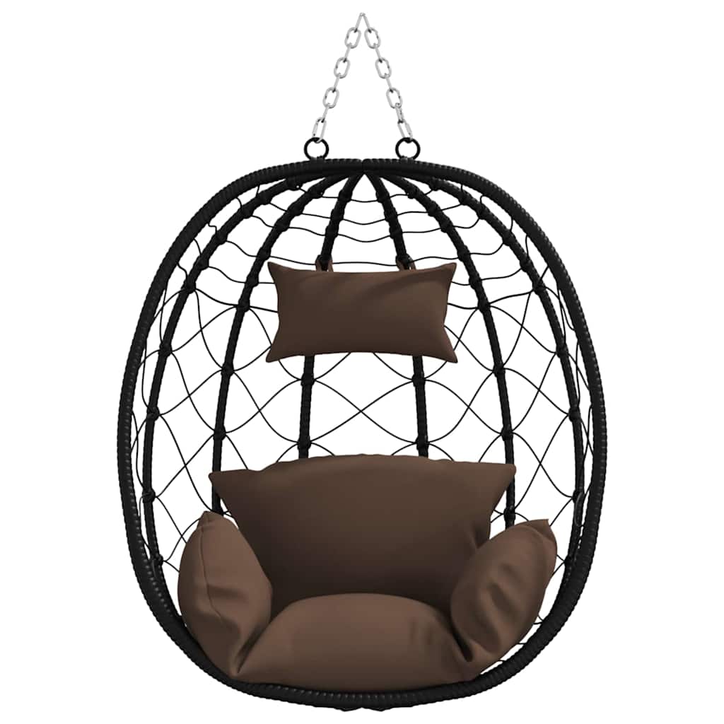 vidaXL Hängendes Ei-Stuhl Kaffeebraun 91,5 x 54,5 x 107 cm Poly-Rattan