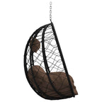 vidaXL Hängendes Ei-Stuhl Kaffeebraun 91,5 x 54,5 x 107 cm Poly-Rattan