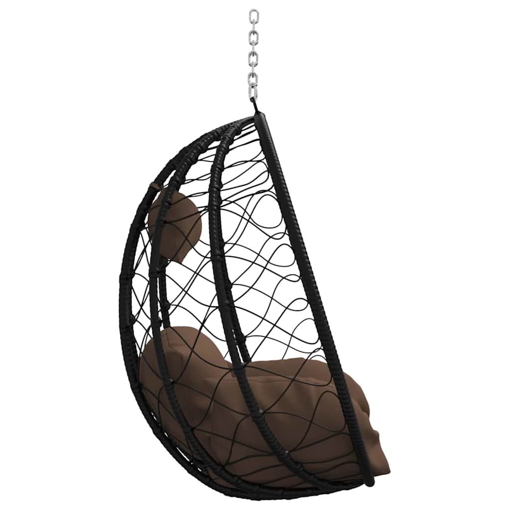 vidaXL Hängendes Ei-Stuhl Kaffeebraun 91,5 x 54,5 x 107 cm Poly-Rattan
