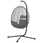 vidaXL Hängendes Ei-Stuhl Anthrazit und Grau 104 x 100 x 191 cm