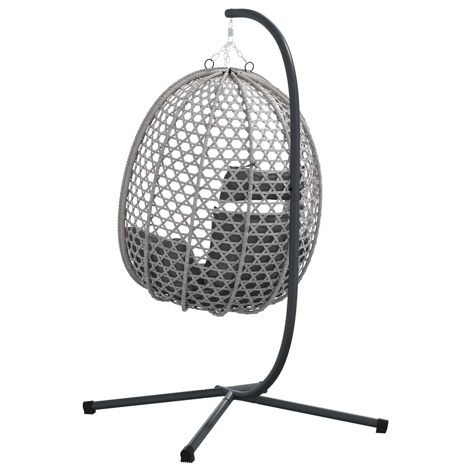 vidaXL Hängendes Ei-Stuhl Anthrazit und Grau 104 x 100 x 191 cm