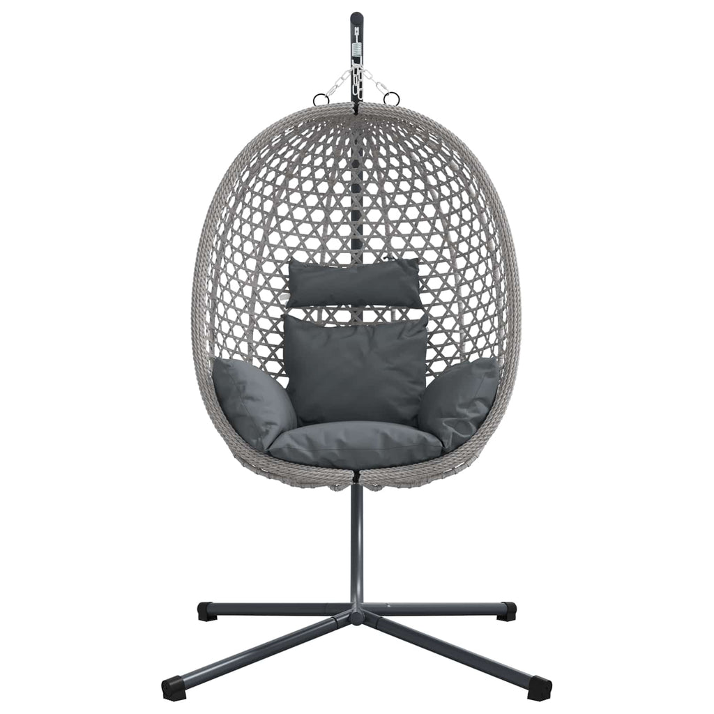 vidaXL Hängendes Ei-Stuhl Anthrazit und Grau 104 x 100 x 191 cm