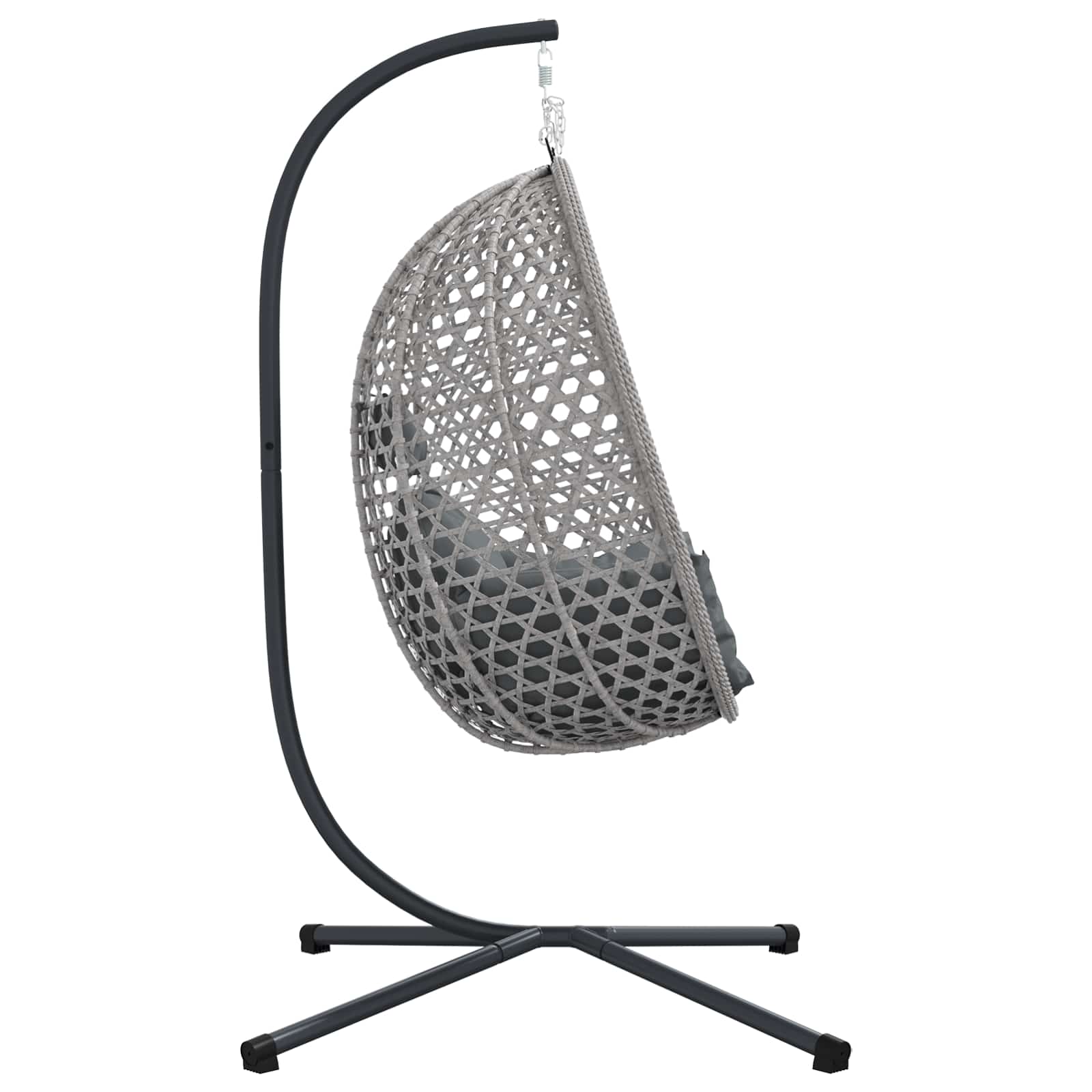 vidaXL Hängendes Ei-Stuhl Anthrazit und Grau 104 x 100 x 191 cm