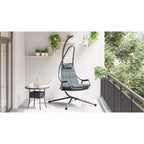 vidaXL Hängendes Ei-Stuhl Anthrazit 94 x 107 x 196,5 cm Stahl