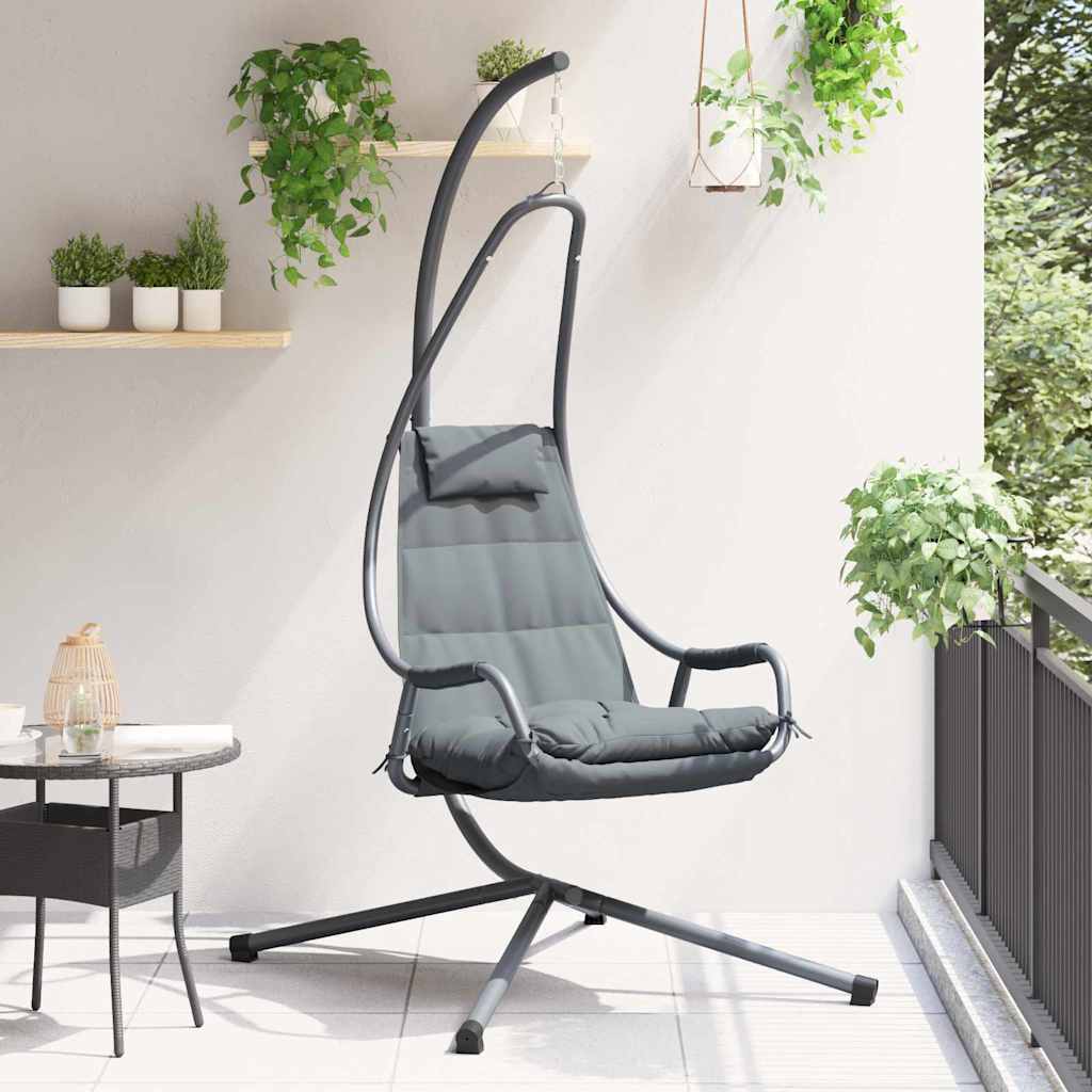 vidaXL Hängendes Ei-Stuhl Anthrazit 94 x 107 x 196,5 cm Stahl