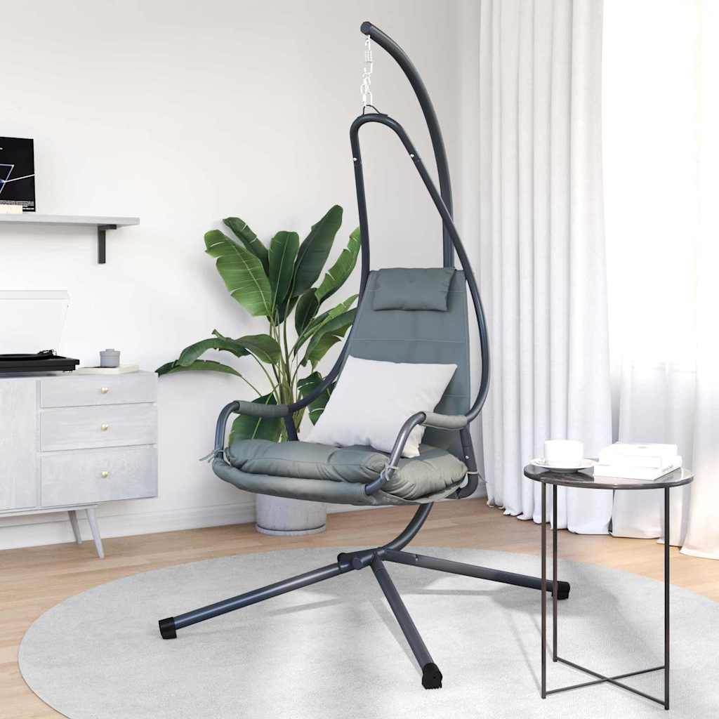 vidaXL Hängendes Ei-Stuhl Anthrazit 94 x 107 x 196,5 cm Stahl