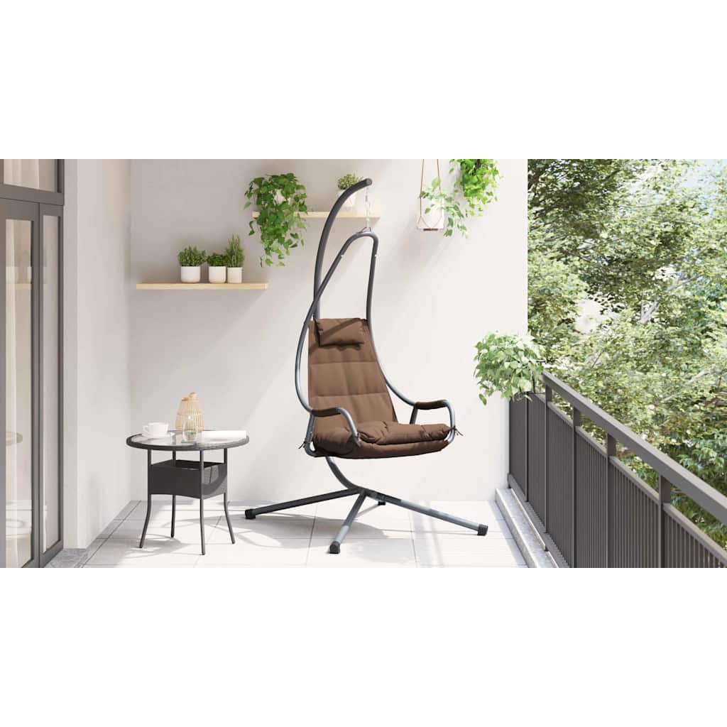 vidaXL Hängendes Ei-Stuhl Kaffeebraun 94 x 107 x 196,5 cm Stahl
