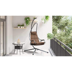vidaXL Hängendes Ei-Stuhl Kaffeebraun 94 x 107 x 196,5 cm Stahl