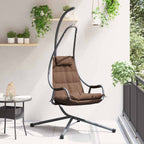 vidaXL Hängendes Ei-Stuhl Kaffeebraun 94 x 107 x 196,5 cm Stahl