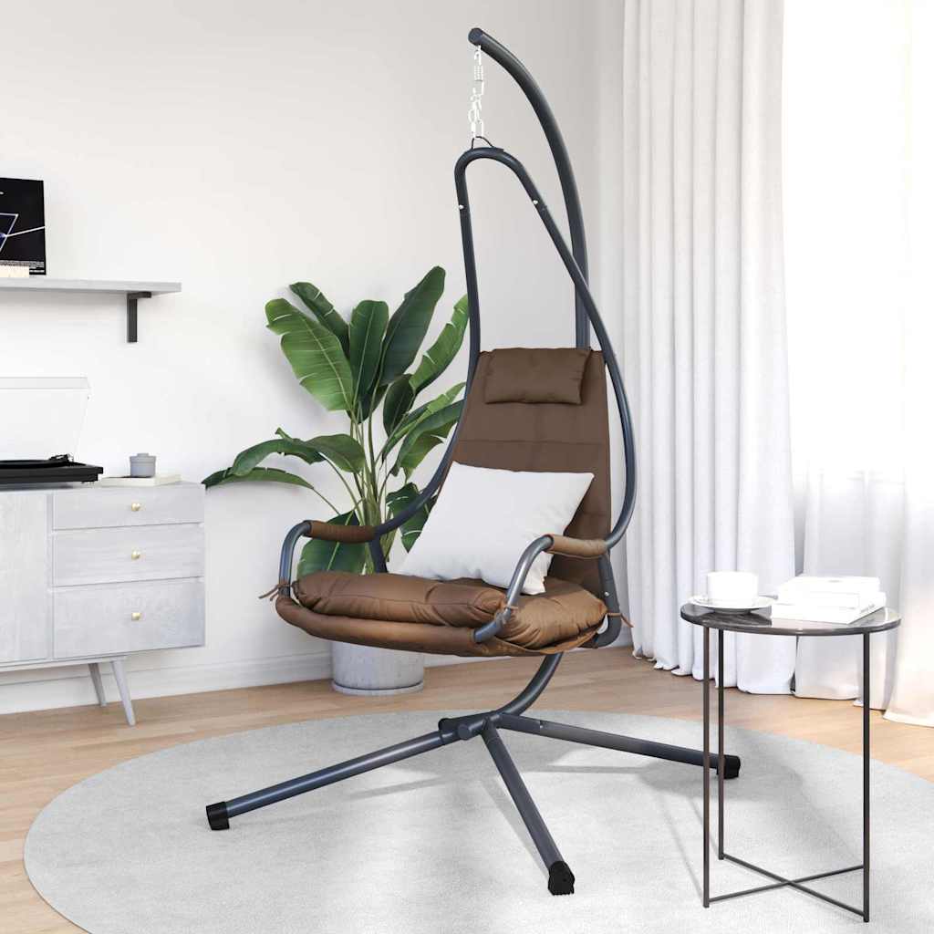 vidaXL Hängendes Ei-Stuhl Kaffeebraun 94 x 107 x 196,5 cm Stahl