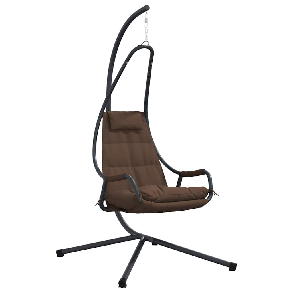 vidaXL Hängendes Ei-Stuhl Kaffeebraun 94 x 107 x 196,5 cm Stahl