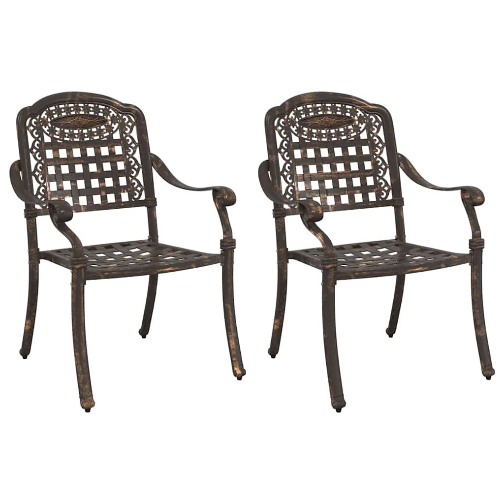 vidaXL Gartenstuhl 2 pcs Bronze 55 x 56,5 x 91cm Aluminium
