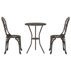 vidaXL Garten Bistro Set 3 pcs Bronze Aluminium