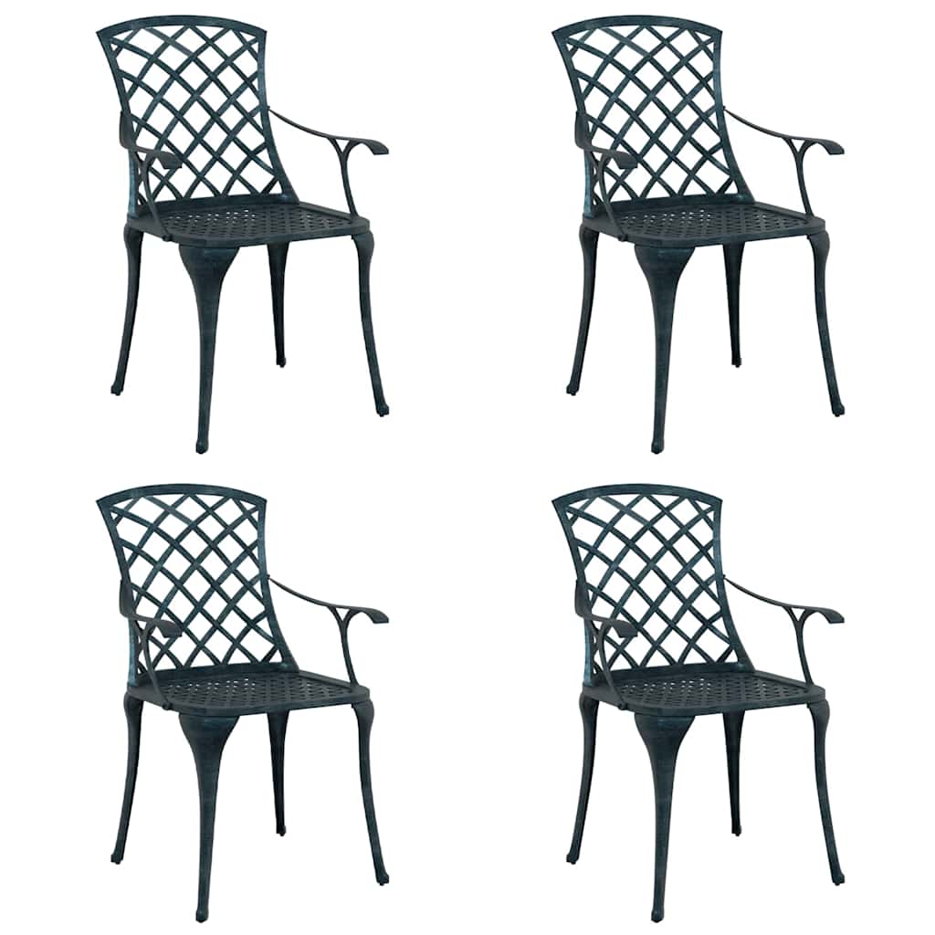 vidaXL Gartenstuhl 4 pcs Grün 61 x 60,5 x 93cm Aluminium