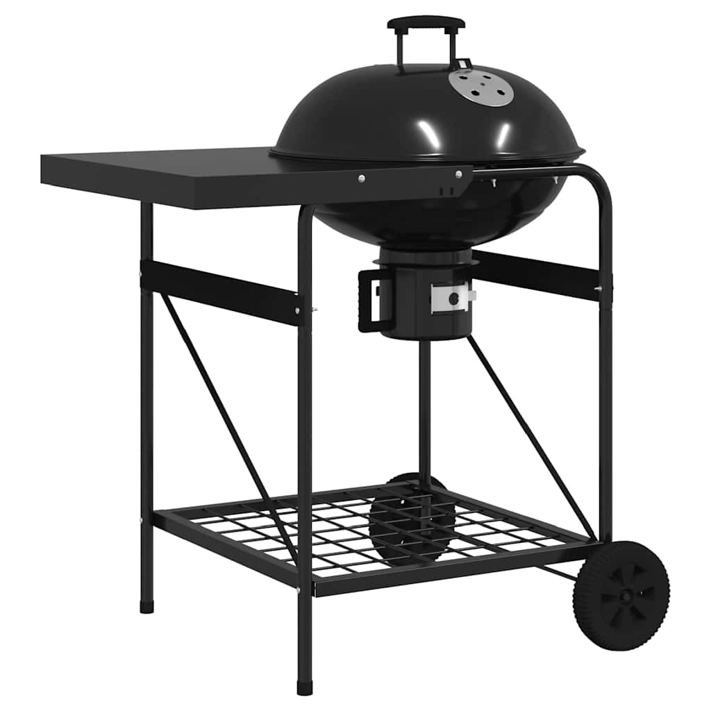 vidaXL Outdoor Grill Mit Rad Schwarz 91 x 71 x 107 cm Metall