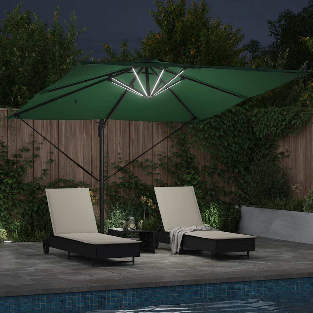 vidaXL Sonnenschirm Grün 286 x 284 x 270 cm Aluminium und Polyester