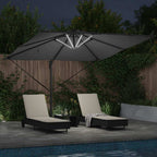 vidaXL Sonnenschirm mit LED-Lichtleisten Anthrazit 286 x 284 x 270 cm
