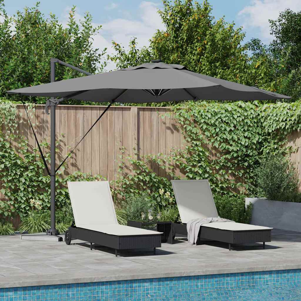 vidaXL Sonnenschirm mit LED-Lichtleisten Anthrazit 286 x 284 x 270 cm