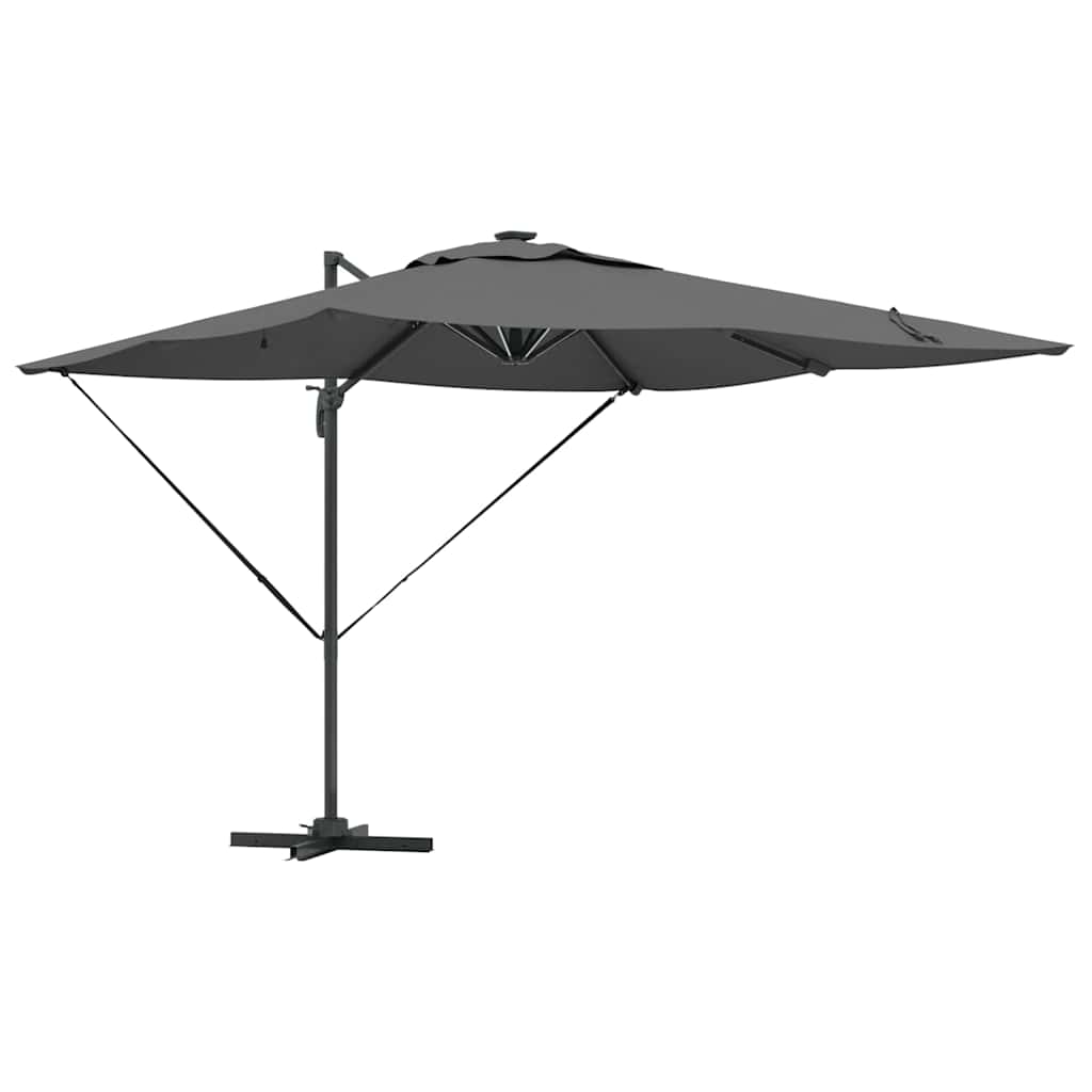 vidaXL Sonnenschirm mit LED-Lichtleisten Anthrazit 286 x 284 x 270 cm