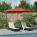 vidaXL Sonnenschirm mit LED-Lichtleisten Terrakotta 286 x 284 x 270 cm