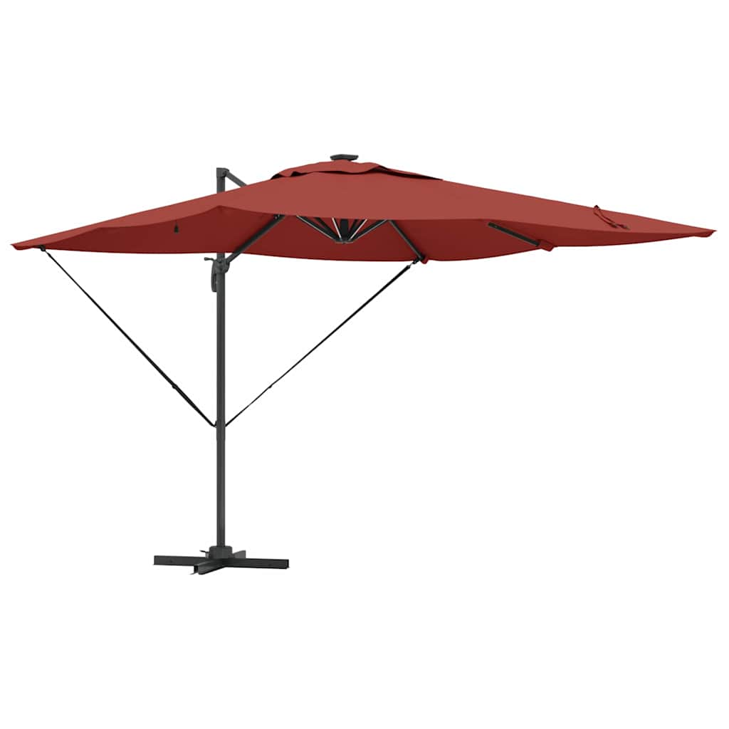 vidaXL Sonnenschirm mit LED-Lichtleisten Terrakotta 286 x 284 x 270 cm