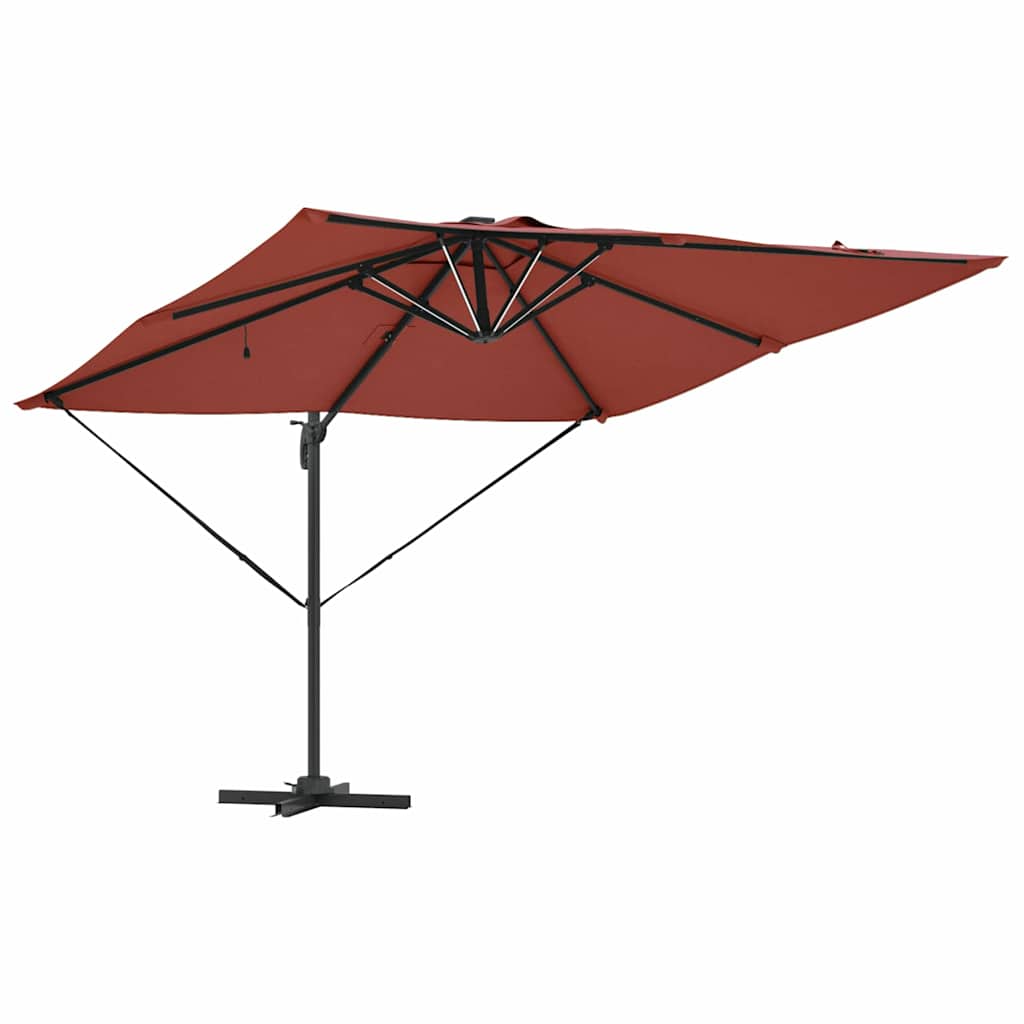 vidaXL Sonnenschirm mit LED-Lichtleisten Terrakotta 286 x 284 x 270 cm