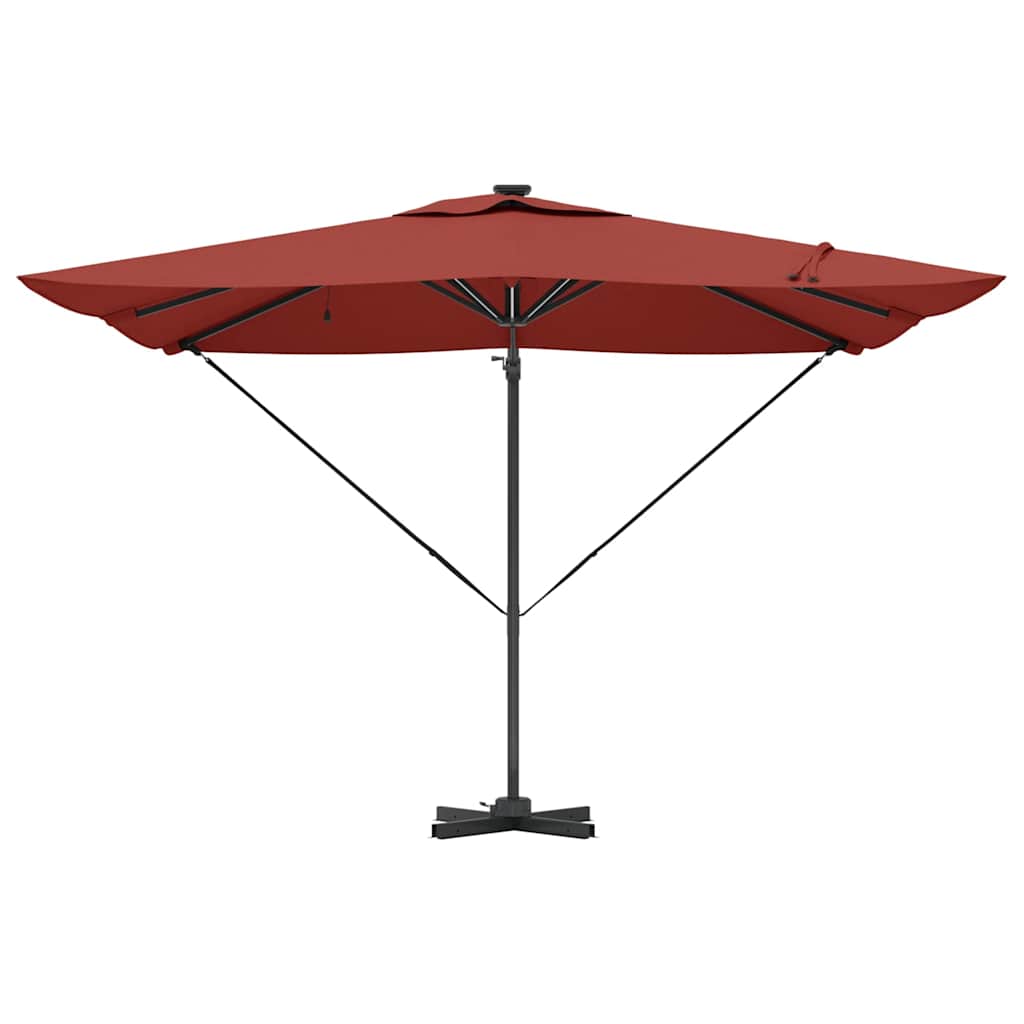 vidaXL Sonnenschirm mit LED-Lichtleisten Terrakotta 286 x 284 x 270 cm