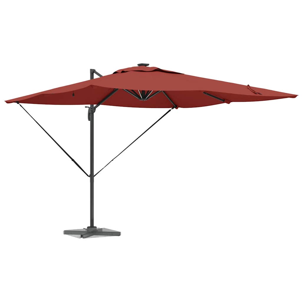 vidaXL Sonnenschirm mit LED-Lichtleisten Terrakotta 286 x 284 x 270 cm