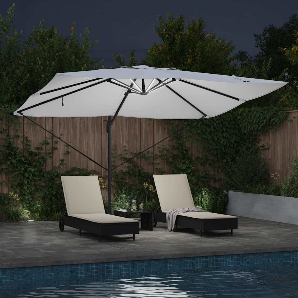 vidaXL Sonnenschirm Sand 352 x 251 x 265 cm Polyester und Aluminium