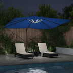vidaXL Sonnenschirm mit LED-Lichtleisten Azurblau 352 x 251 x 265 cm