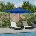 vidaXL Sonnenschirm mit LED-Lichtleisten Azurblau 352 x 251 x 265 cm