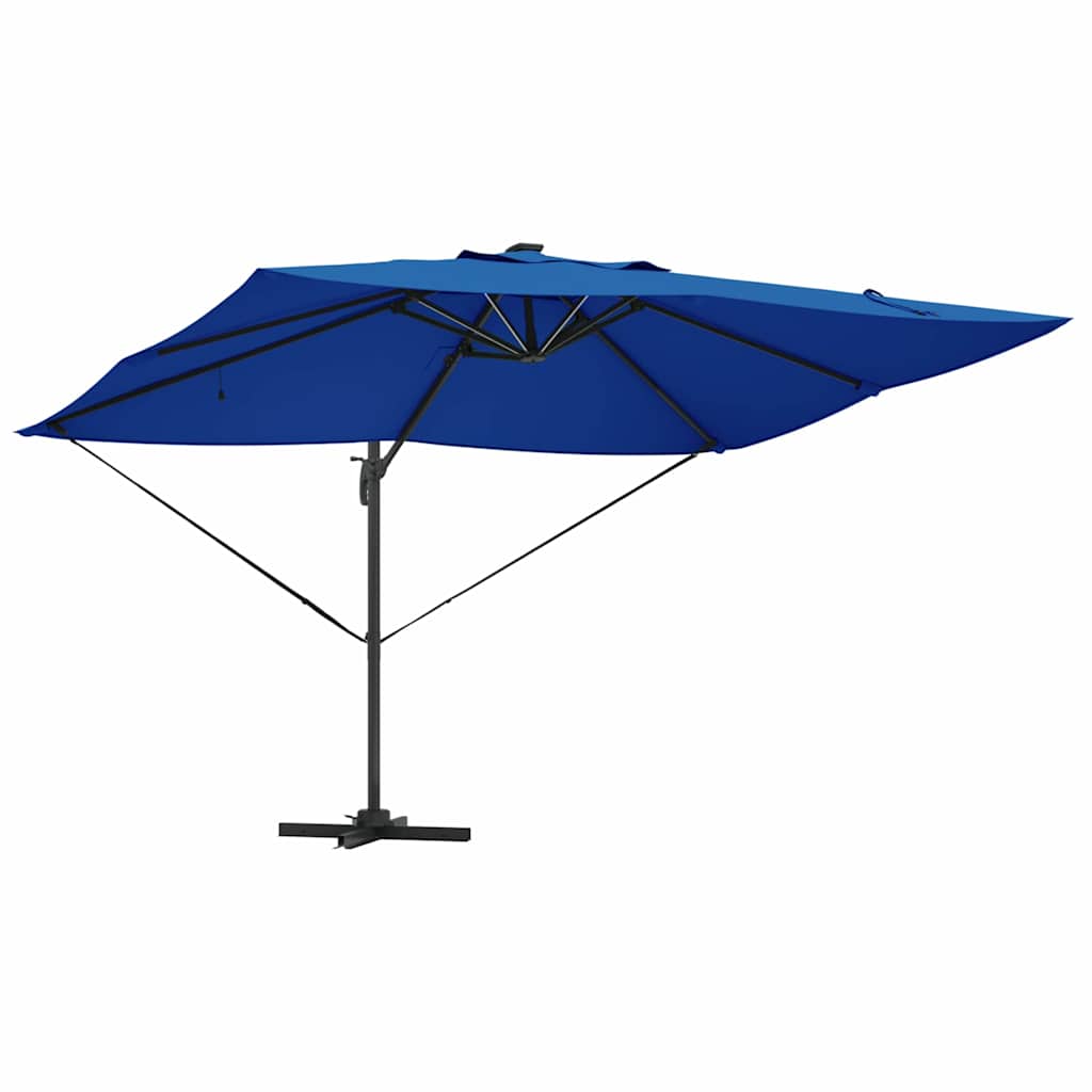 vidaXL Sonnenschirm mit LED-Lichtleisten Azurblau 352 x 251 x 265 cm