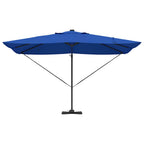vidaXL Sonnenschirm mit LED-Lichtleisten Azurblau 352 x 251 x 265 cm