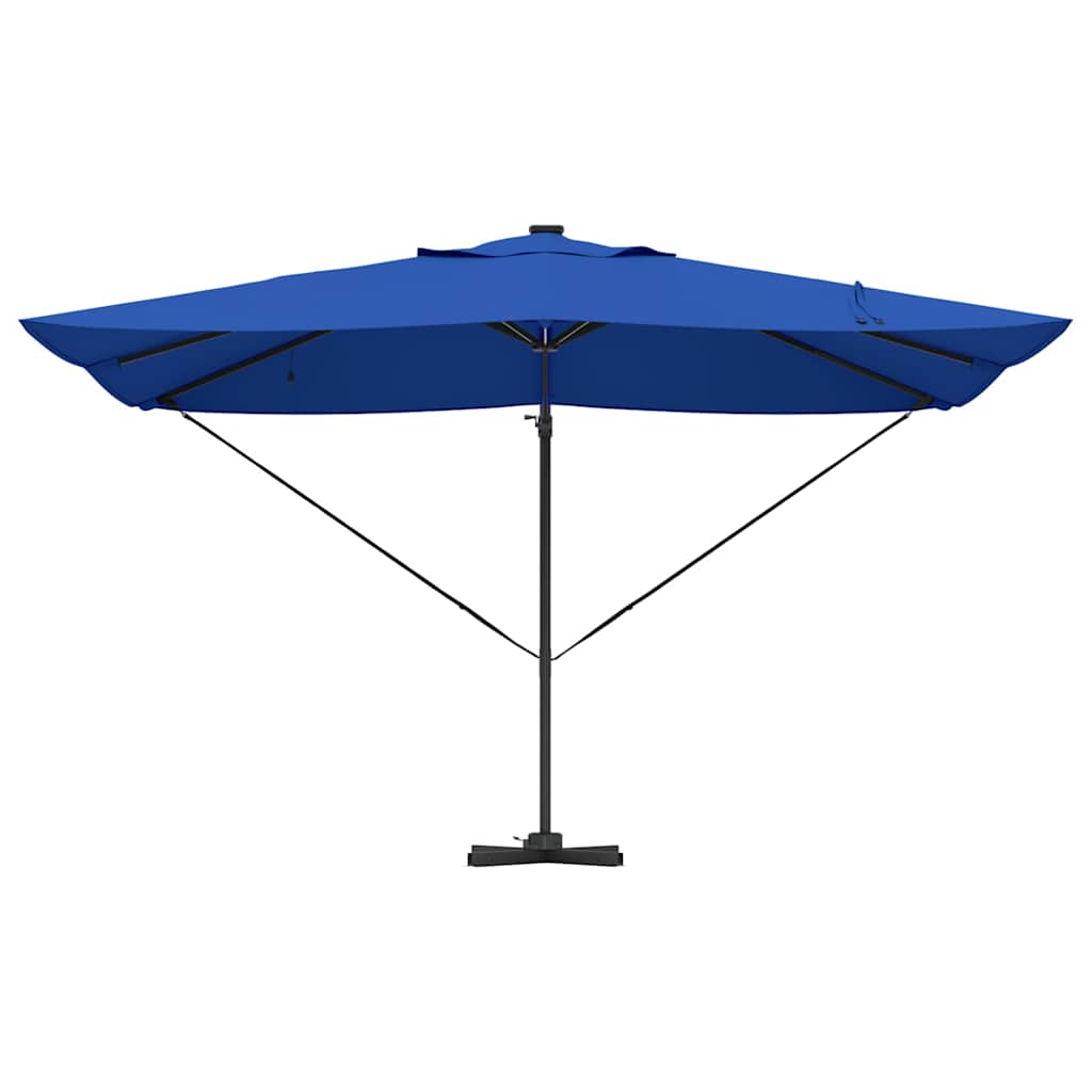 vidaXL Sonnenschirm mit LED-Lichtleisten Azurblau 352 x 251 x 265 cm