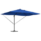 vidaXL Sonnenschirm mit LED-Lichtleisten Azurblau 352 x 251 x 265 cm