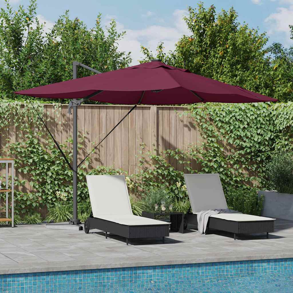 vidaXL Sonnenschirm mit Schloss Bordeauxrot 352 x 251 x 265 cm