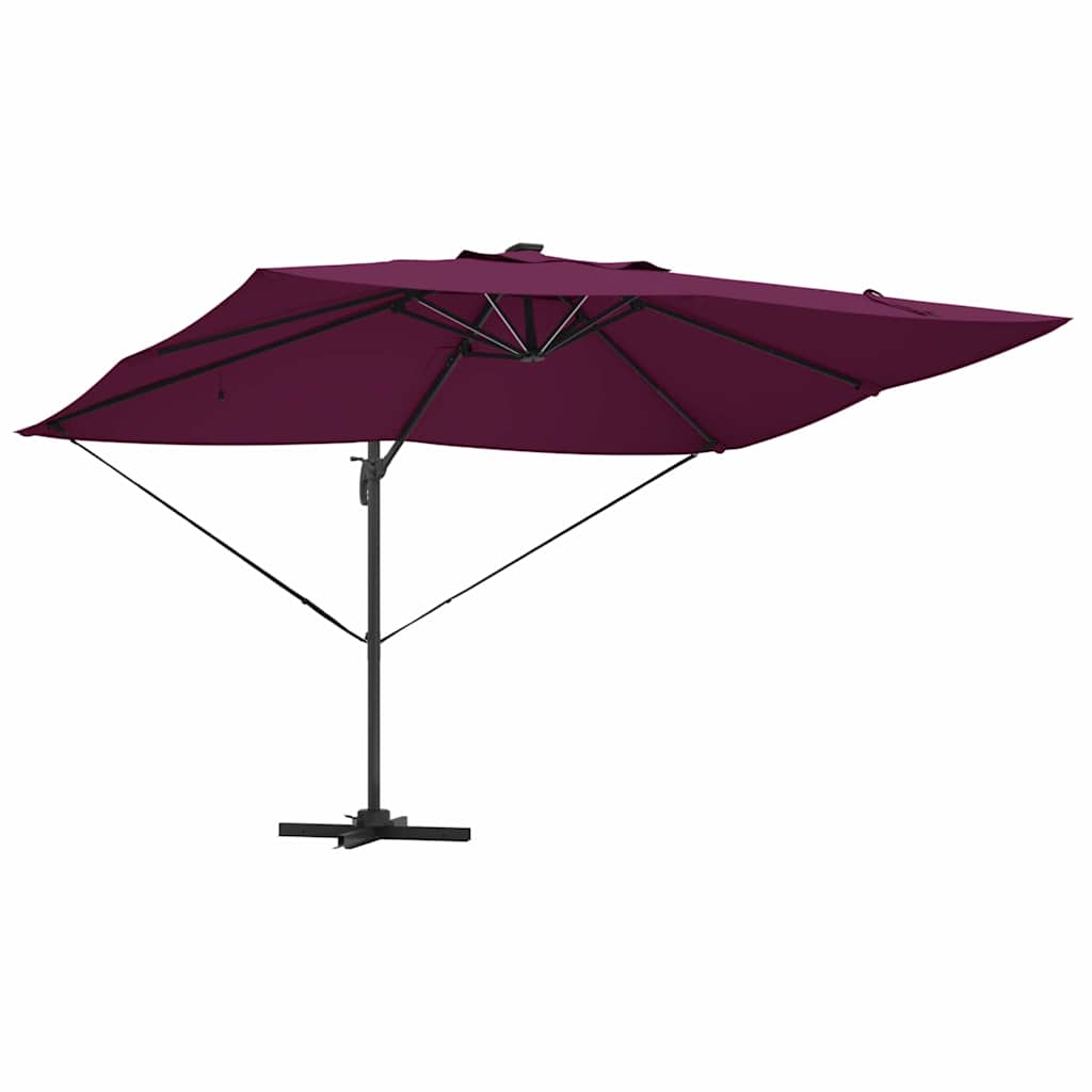 vidaXL Sonnenschirm mit Schloss Bordeauxrot 352 x 251 x 265 cm