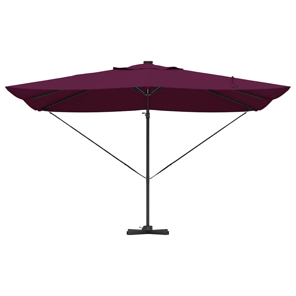 vidaXL Sonnenschirm mit Schloss Bordeauxrot 352 x 251 x 265 cm