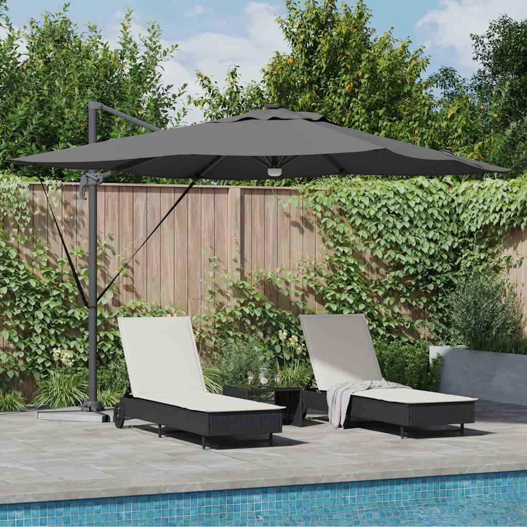 vidaXL Roma Parasol mit LED-Lichtleisten Anthrazit 286 x 284 x 270 cm