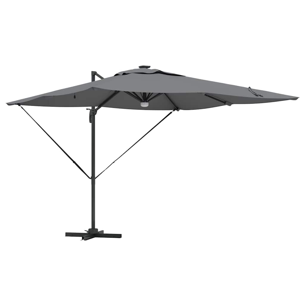 vidaXL Roma Parasol mit LED-Lichtleisten Anthrazit 286 x 284 x 270 cm