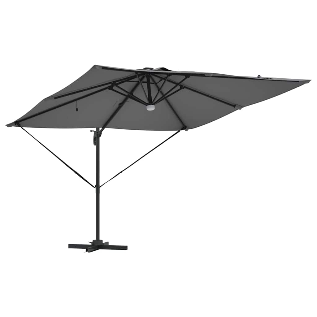 vidaXL Roma Parasol mit LED-Lichtleisten Anthrazit 286 x 284 x 270 cm