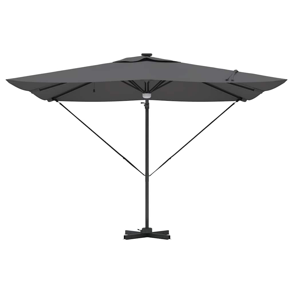 vidaXL Roma Parasol mit LED-Lichtleisten Anthrazit 286 x 284 x 270 cm