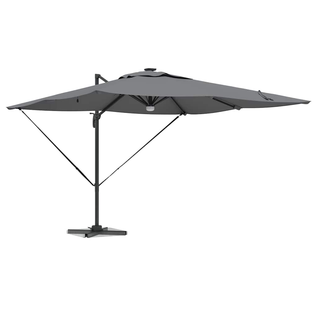 vidaXL Roma Parasol mit LED-Lichtleisten Anthrazit 286 x 284 x 270 cm