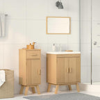 vidaXL Badezimmermöbel-Set mit Regal 2 pcs Braun Massivholz Kiefer